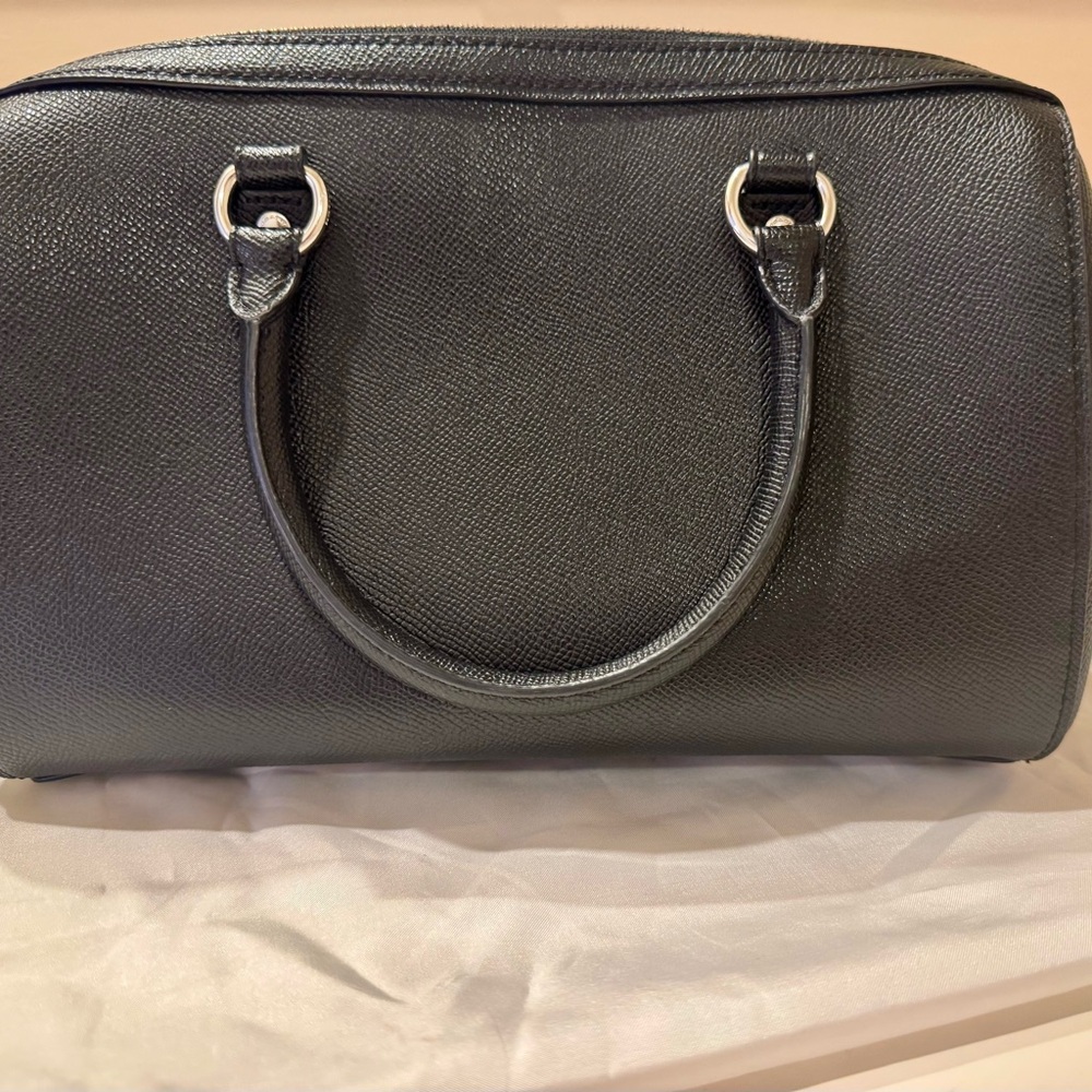 Coach Black Leather Rowan Satchel - Picture 4 of 7